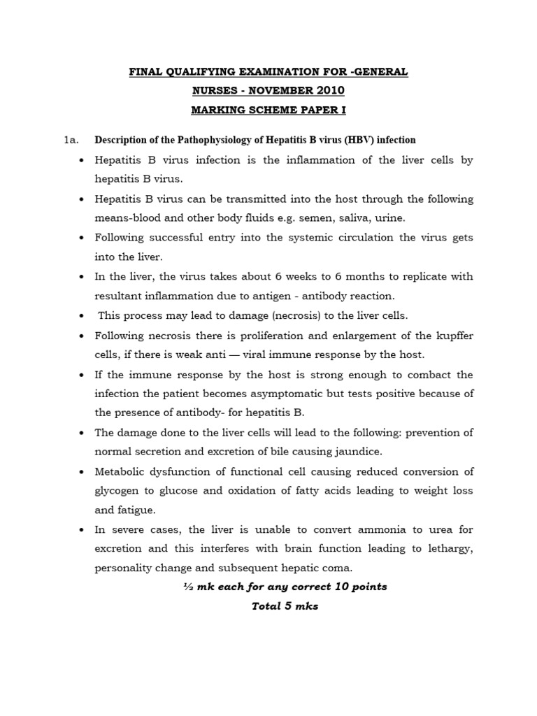 Nursing council marking scheme pdf