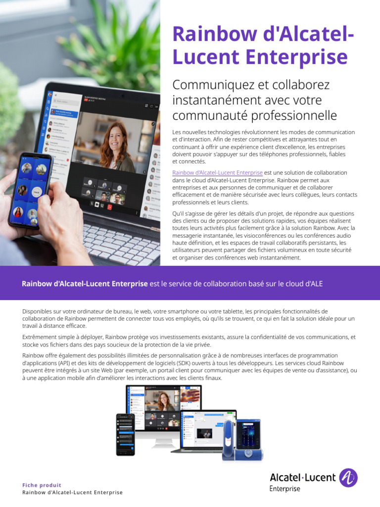 Solution de collaboration Rainbow ALE | PDF | Cloud computing | Application