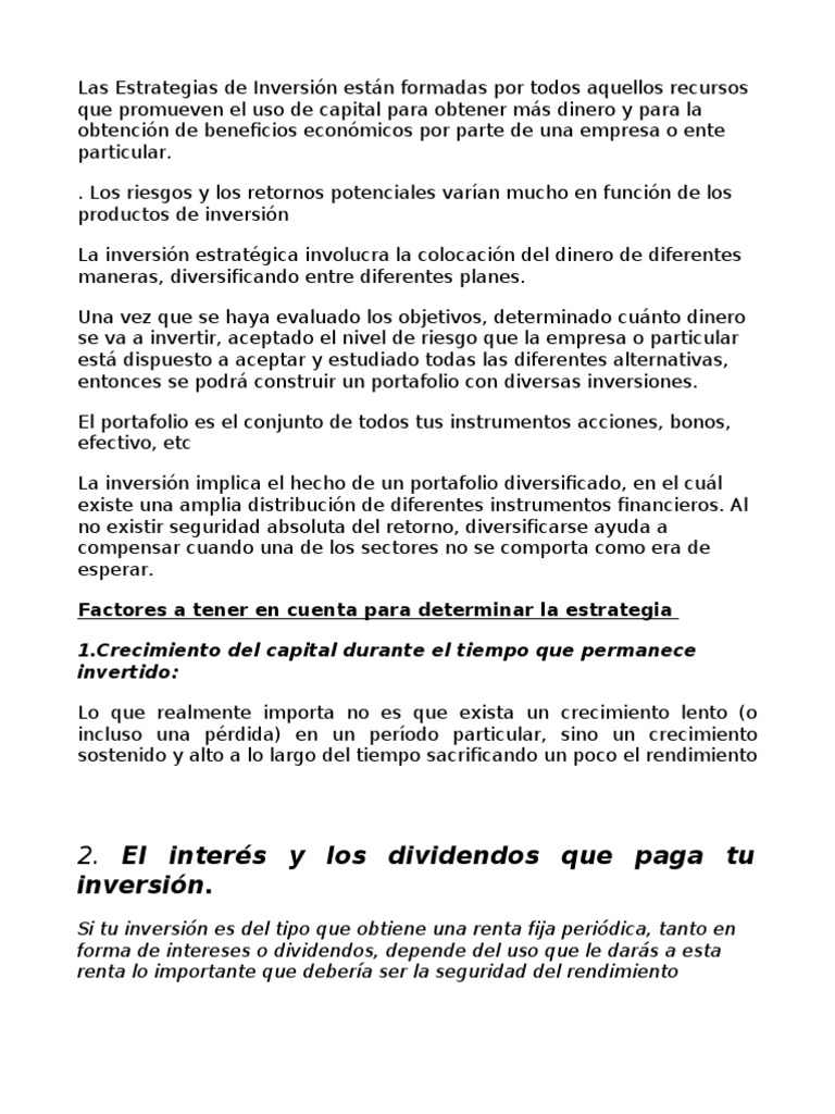 Estrategias de Inversión Efectivas | PDF | Compartir (Finanzas ...