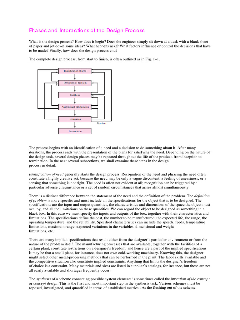 Phases and Interactions of The Design Process | PDF | Analysis ...