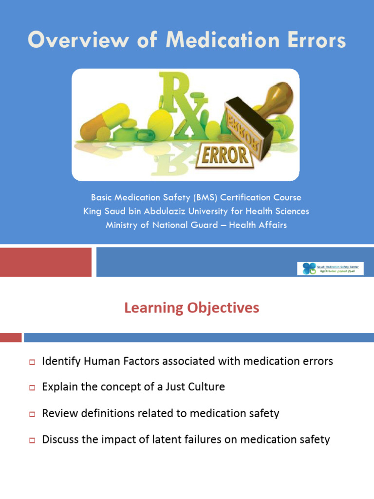 Medication Safety Certification Course | PDF | Medical Error | Error