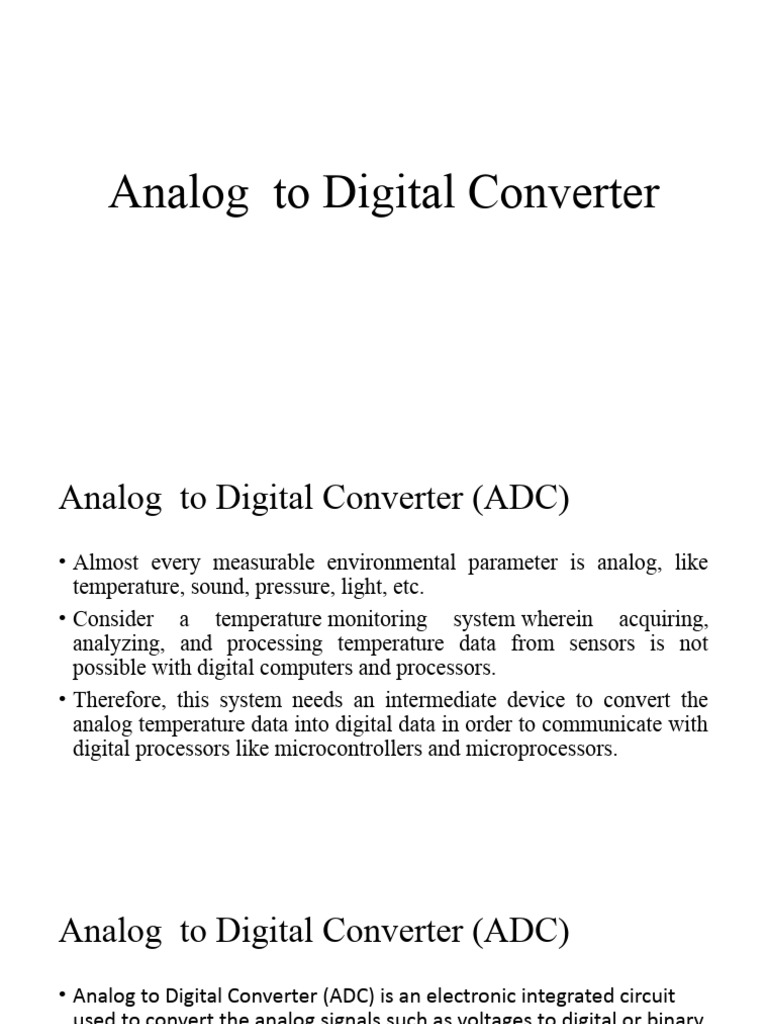 Analog To Digital Converter - 22ES | PDF | Analog To Digital Converter ...