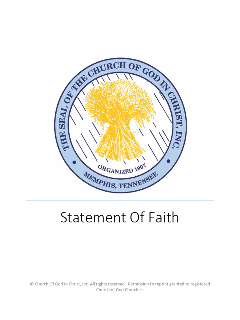 Cogic statement of faith pdf