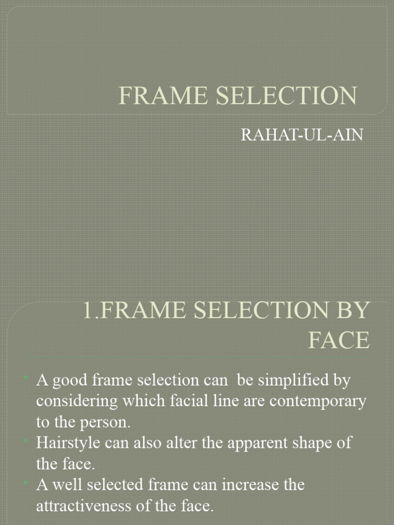 frame selsection And bridge selection | PDF | Rectangle | Glasses