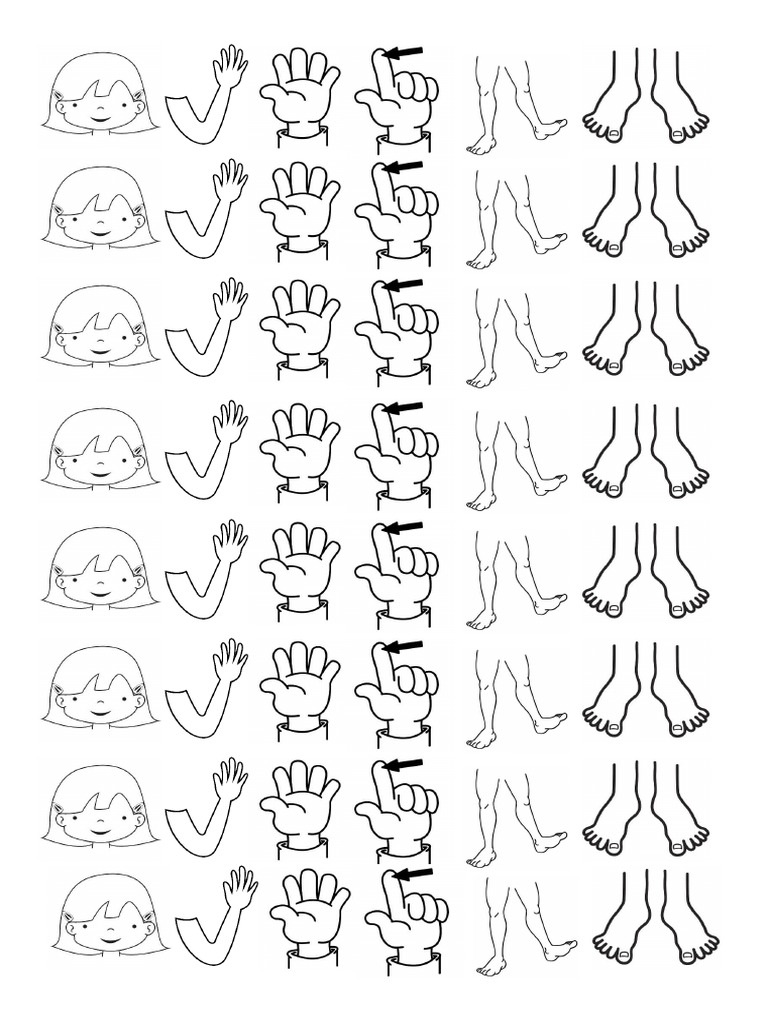 Body parts vocabulary pdf