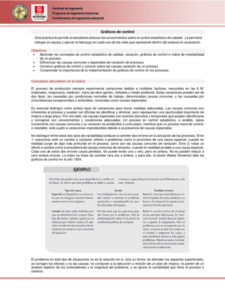 Gráficos de Control en Ingeniería Industrial | PDF | Estadísticas ...