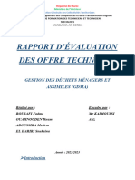 Rapport D'Évaluation Des Offre Technique: Gestion Des Déchets Ménagers Et Assimiles (Gdma)