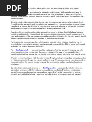 How to Write Proposal for Research Paper Sample