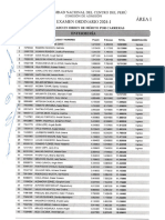 Resultados UNCP - Sábado 23-Áreas 1 y 4