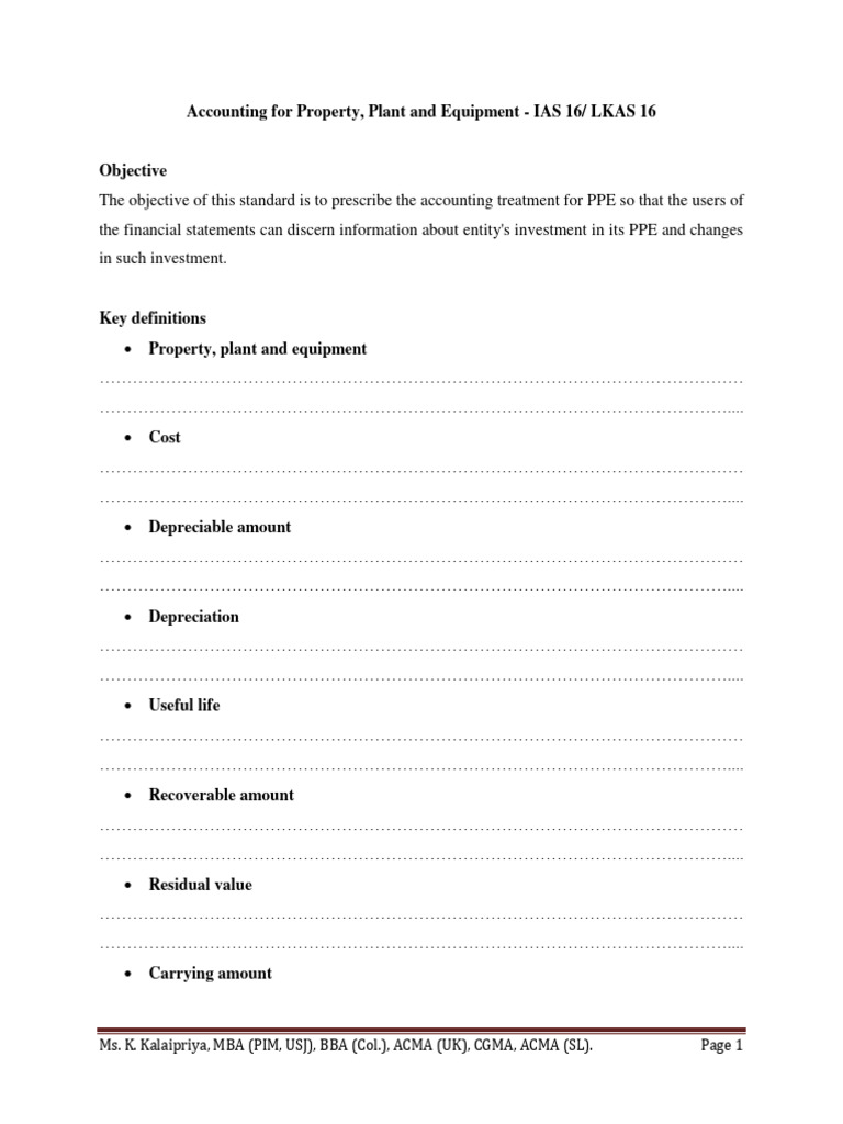 Accounting for PPE 1 | PDF