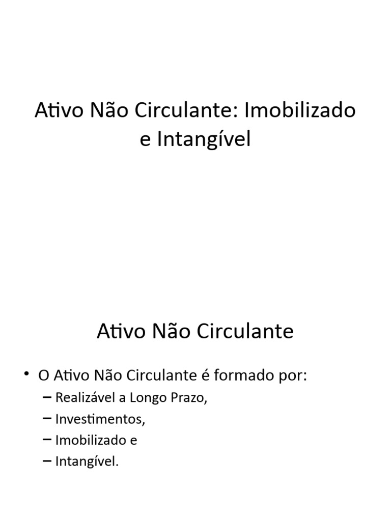Ativos Não Circulantes: Imobilizado e Intangível | PDF | Depreciação ...
