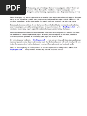 Writing Research Paper Outline