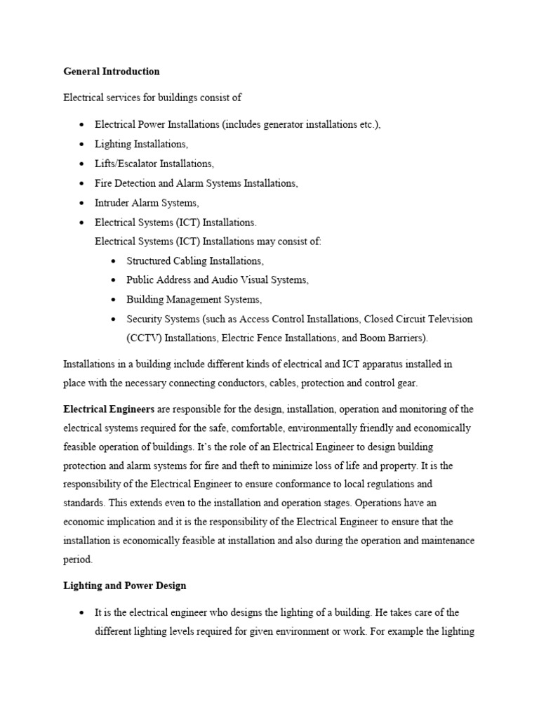 Comprehensive Electrical Services Guide | PDF | Security Alarm | Architect