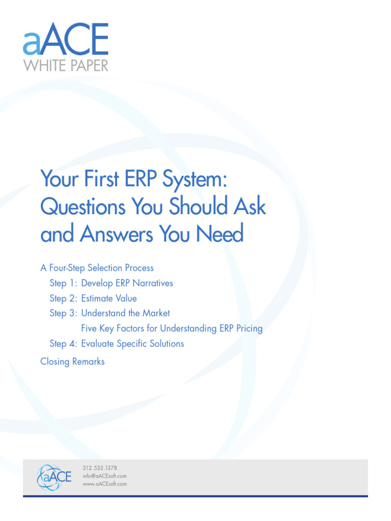 Your First ERP System Questions You Should Ask and Answers You Need