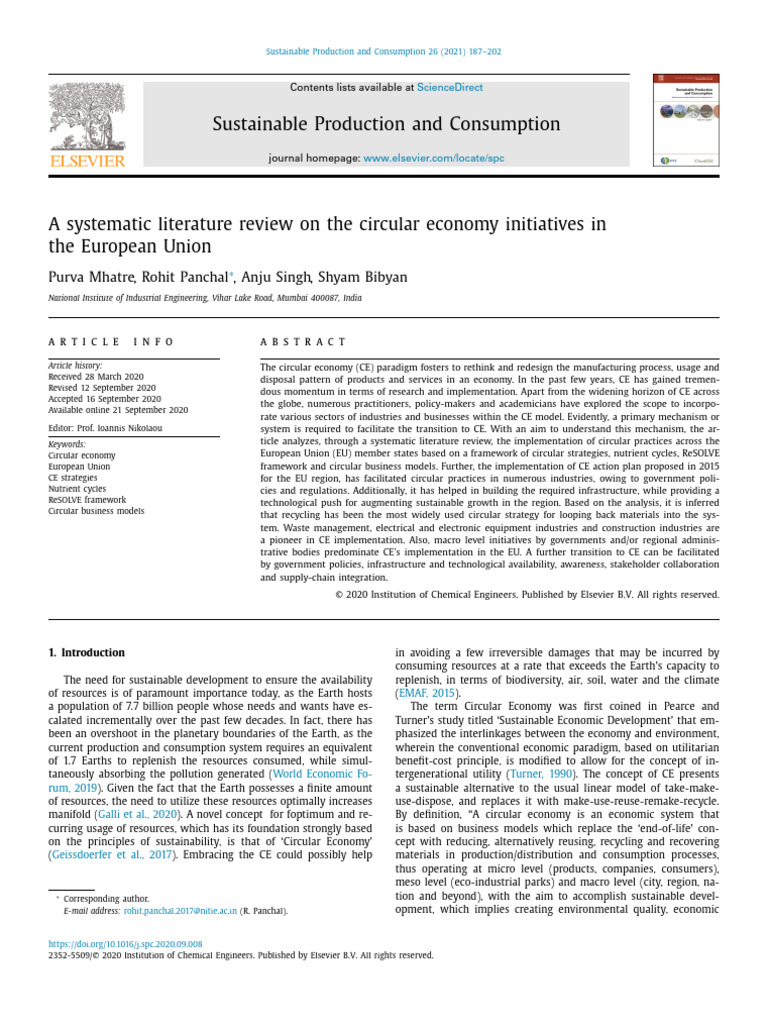 Circular Economy in the EU: A Review | PDF | Recycling | Waste