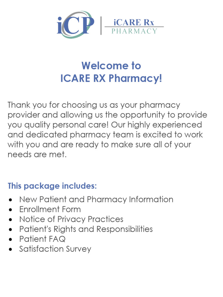 New Patient Package 2021 ICARE RX PDF Health Insurance Portability