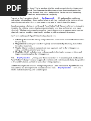 Research Paper Outline Tool