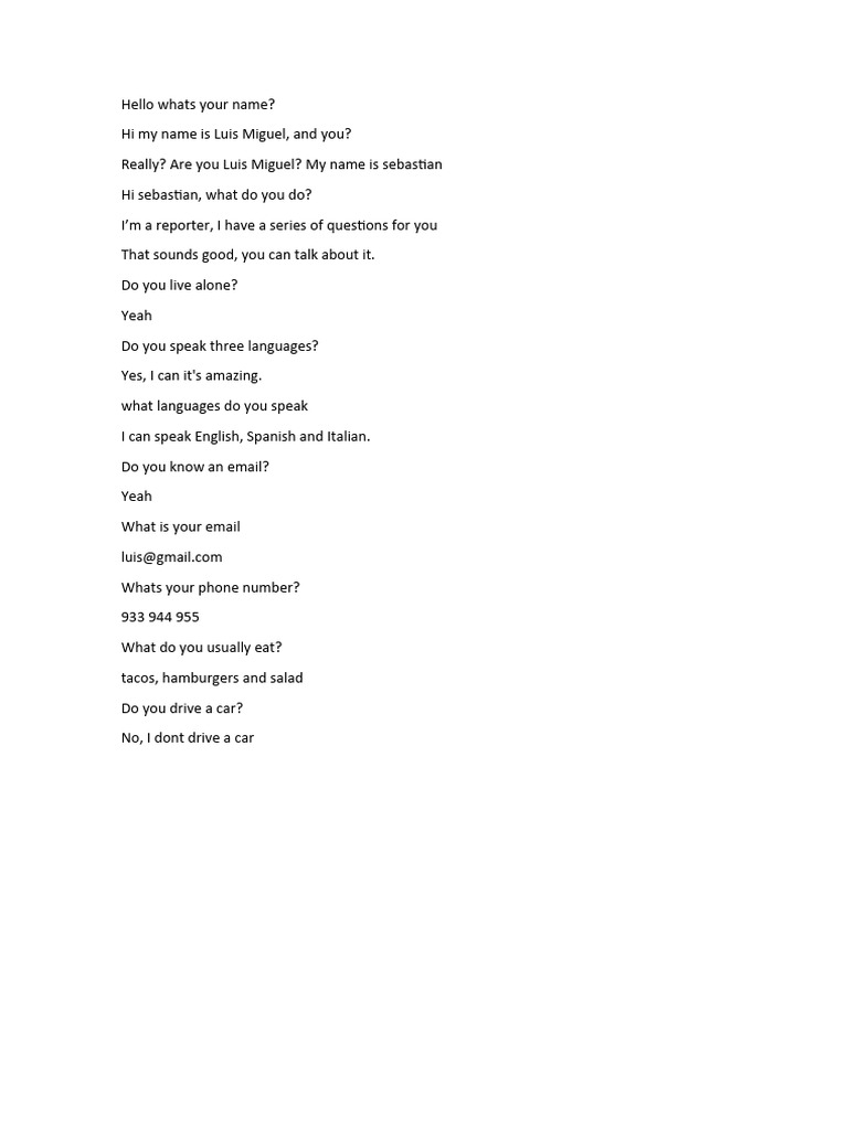 Hello Whats Your Name PDF