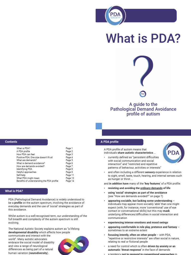 What Is PDA Booklet site v2.1 PDF Autism Spectrum