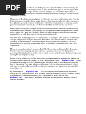 Research Paper Film Topics
