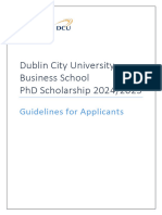 DCU Business School PHD Scholarship 2024 - 2025