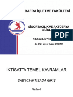 İktisada Giriş 1. Hafta