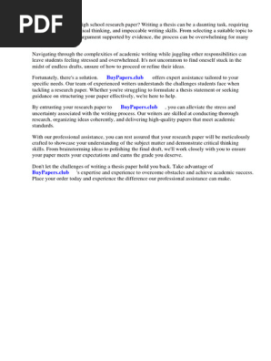 Research Paper Directions High School