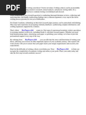 Sample Research Paper Grade 6