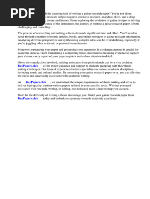 Guitar Research Paper