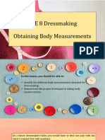 TLE 8 Dressmaking - Carrying Out Body Measurements