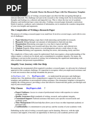 Research Paper Elementary Template
