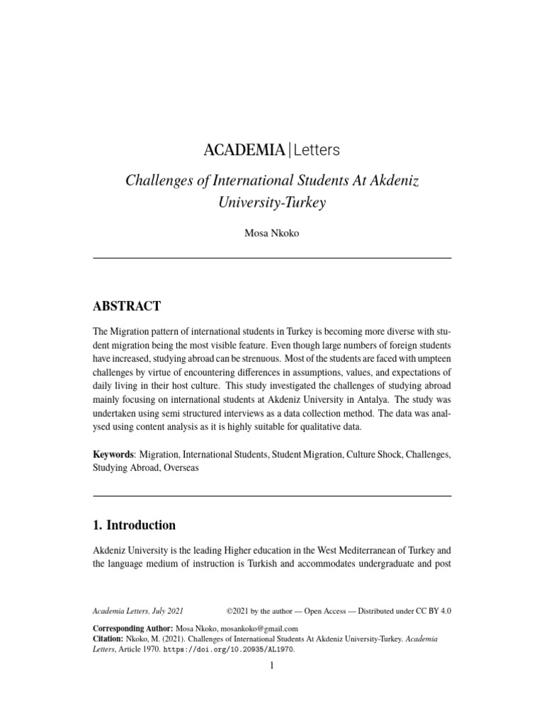 Challenges of International Students at | PDF | International Student ...