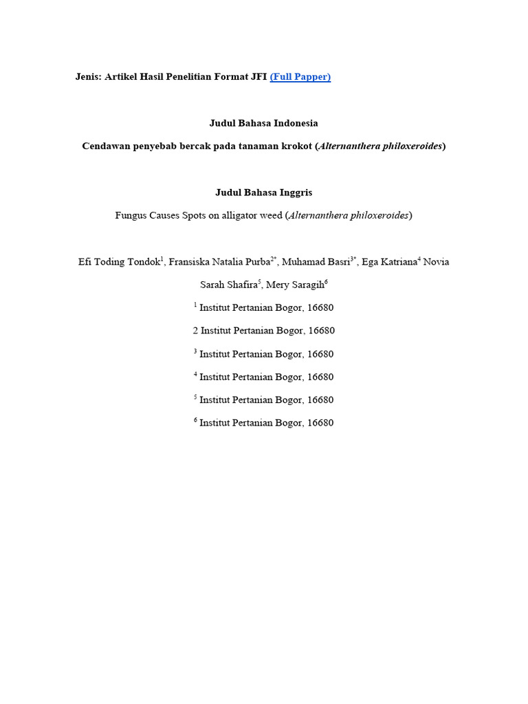 Jamur Nimbya pada Krokot Air | PDF | Sains & Matematika