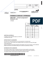 Gce A Level: Thursday, 9 June 2022 - Afternoon Energy For Life