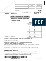 Gce A Level: Friday, 17 June 2022 - Morning Continuity of Life