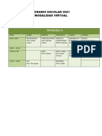 Horario Escolar 1°a - 2021