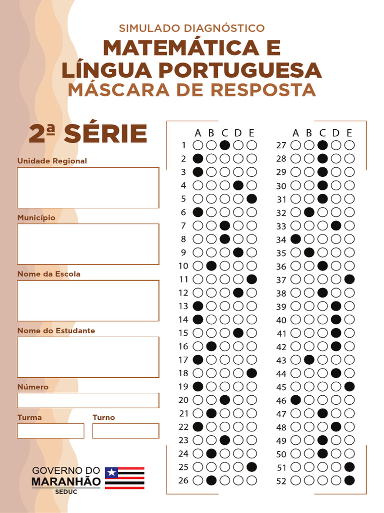 Simulado Diagnóstico 2ª Série | PDF