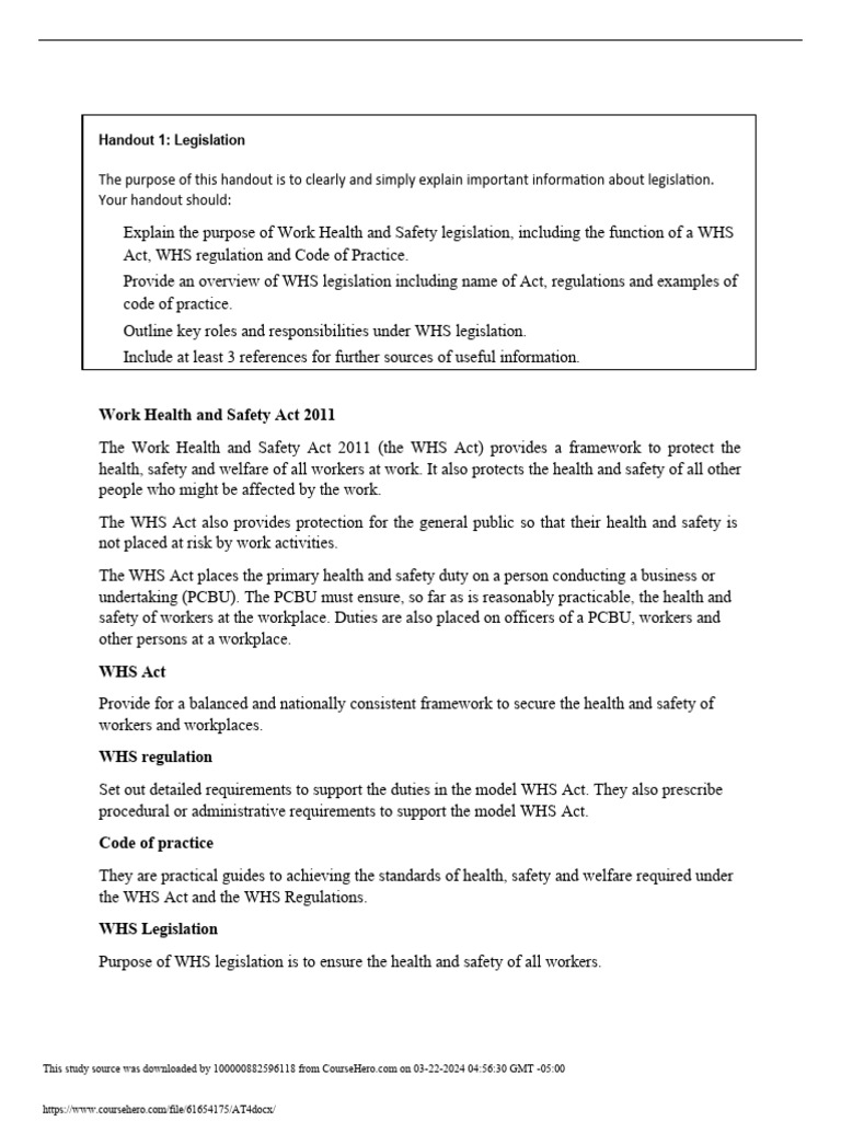 The Purpose of This Handout Is To Clearly and Simply Explain Important ...