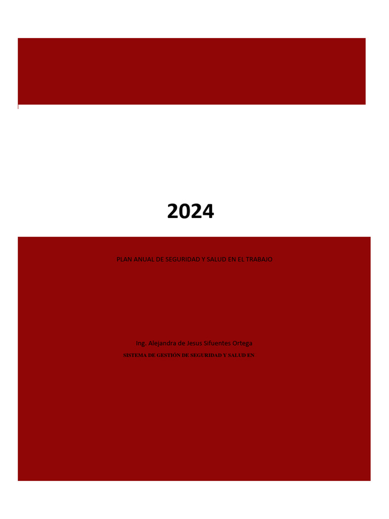 Plan Anual de Seguridad y Salud en El Trabajo 2024 | PDF