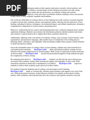 Research Paper on Bow Hunting
