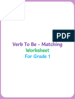 Verb To Be Match Worksheet For Grade 1