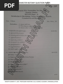 1st Sem BSC BOTANY Previous Years Question Papers