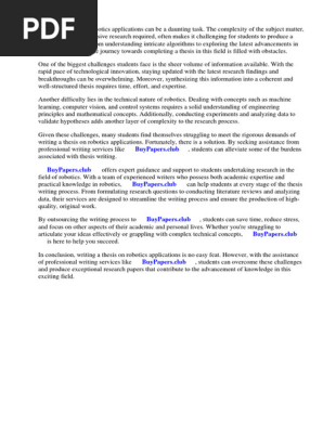 Research Paper on Robotics Applications
