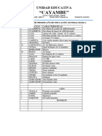 Lista de Útiles de Primer Año de Educación General Básica