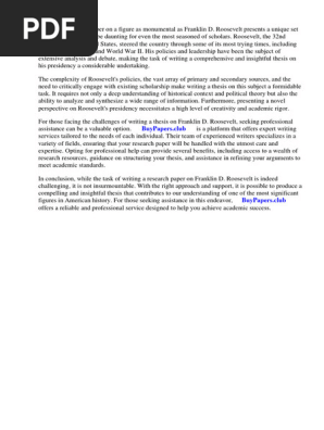 Research Paper on Franklin d Roosevelt