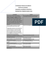 Calendario Academico Centro de Idiomas Intersemestral Febrero-Marzo 2024