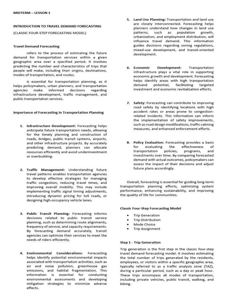 Travel Demand Forecasting Basics | PDF | Transport | Public Transport