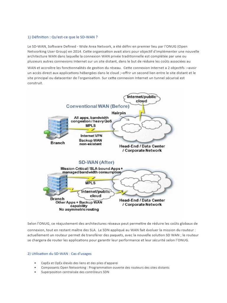Comprendre le SD-WAN en 2023 | PDF | Mise en réseau | Commutation d ...
