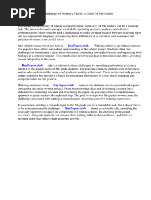 How to Write a Research Paper 5th Grade