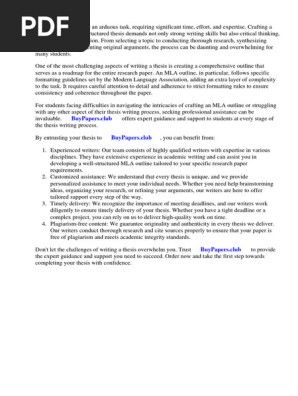 Research Paper Mla Outline